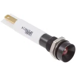 RS PRO Orange Panel Mount Indicator 10.8-13.2V DC, Mounting Hole Size 8 mm, IP Rating IP67, Model No 8432483-46