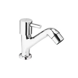 Jabra High Neck Pillar Cock Flora Series Brass Chrome Finish Deck Mount Silver-picture-27
