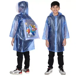 Allextreme Raincoat Blue Color Airplane Print Size 4XL with Hood, School Bag Cover and Carry Pouch for Kids (13-15 Years), HCR-00L-image-76