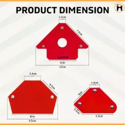 A.D INTERNATIONAL Multi Angle Magnetic Welding Holder Clamps Set with 2 x 3 inch Arrow Type, 2 x Triangle Type, and 2 x Mini Type, 100-CS-115 (Set of 6) image 4