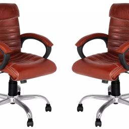 High Living Mars Combo Brown Medium Back Office Chair-15