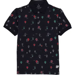 Status Quo Boys Printed Polo Collar Bohemian Pockets T-shirt-image-94