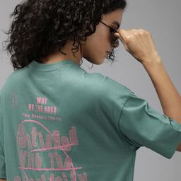 Roadster Printed Drop-Shoulder Sleeves Boxy T-shirt-image-77