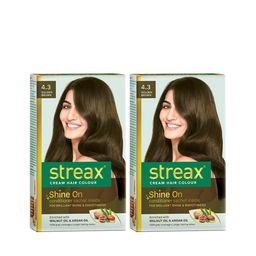 Streax Set of 2 Cream Hair Colour - 4.2 Golden Brown 120 ml Each-14