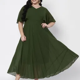 HELLO DESIGN Women Flared Sleeves Fit & Flare Maxi Dress-picture-28