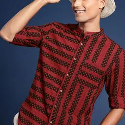 Taavi Pure Cotton Opaque Printed Bagh Casual Shirt-picture-43