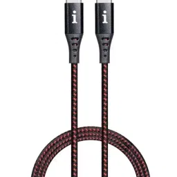 iBall 100 W Type C To Type C Braided Charging Cable- Black Red-20