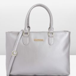 Caprese Solid Structured Handheld Bag-image-94