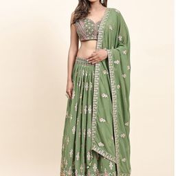 VANAKARA Embellished Sequinned Ready to Wear Lehenga & Blouse With Dupatta-image-2