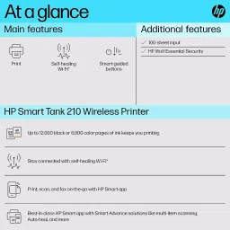 HP Smart Tank 210 Single Function WiFi Colour Printer image 4