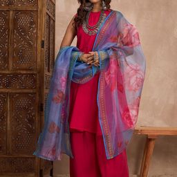 InWeave Women Solid Kurta with Palazzos & Dupatta-picture-19