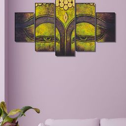 Livin'luxe Green & Purple 5 Piece Wood Religious Wall Paintings-picture-21