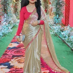 VRAGI Tissue Solid Saree-13