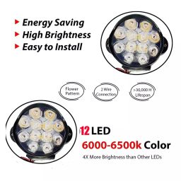 A4S 12 LED Fog Light With ON/OFF Switcht -White (Pack of 3) image 3