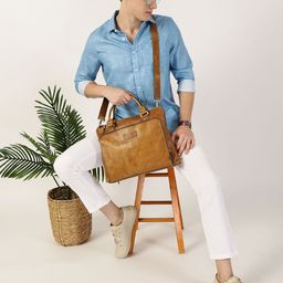 IN.HIDE Men Leather Laptop Bag-24