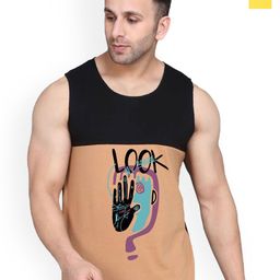 SLOWLORIS Men Pack Of 2 Printed Bio-Wash Combed Cotton Gym Vest-picture-27