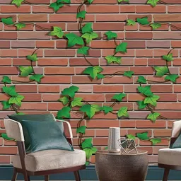 INDIAN ROYALS Brown & Green Leaf Printed Self-Adhesive & Durable Wall Sticker-image-47