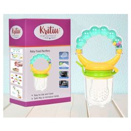 Kritiu Baby Rattel Silicone Food & Fruit Nibbler - Blue White-21