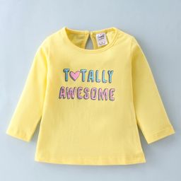 Simply Sinker Full Sleeves Top Text Printed - Yellow-picture-15