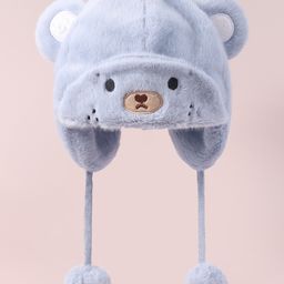 Babyhug Woolen Cap With Pom Pom Applique - Sky Blue-image-86