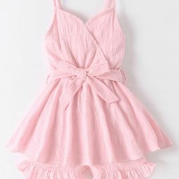 Kookie Kids Sleeveless Frock Style Jumpsuit - Pink-image-6