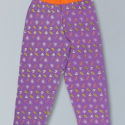 Kiddopanti Ghosts & Bats Printed Pajama Pant - Purple-image-94