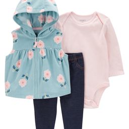 Carter's 3-Piece Floral Fleece Little Vest Set-image-64