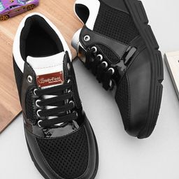 Stefens Mesh Detailed Lace Ups Sneakers - Black-image-17