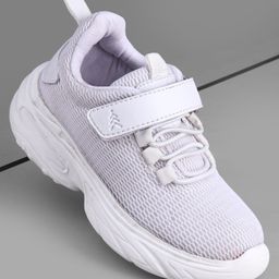 Pine Kids School Shoes with Velcro Closure - White-image-36