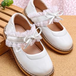 Babyoye Slip On Ballerina With Bow Applique - White-image-71