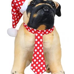 Tickles Pug Dog with Santa Cap & Muffler Christmas Soft Stuffed Plush Animal Toy for Kids Boys & Girls Birthday Gift (Color: Brown Size: Length 36 cm)-image-35