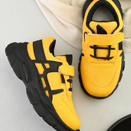 Steprite Mesh Detailed & Colour Blocked With Velcro Closure Shoes - Black-image-27