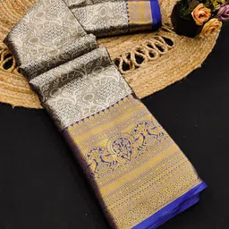 Mitera Woven Design Zari Pure Silk Kanjeevaram Saree-image-58