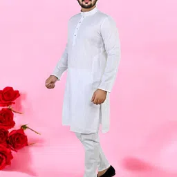 Atly Men Striped Regular Kurta with Pyjamas image 4