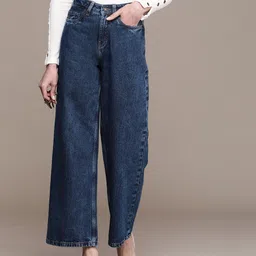 French Connection Women Wide Leg Pure Cotton Jeans-image-32