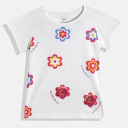 Allen Solly Junior Girls Floral Printed Embroidered Pure Cotton T-shirt-image-42