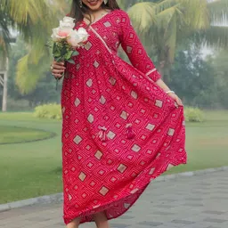 Rajnandini Abstract Printed Wrap Midi Dress-picture-36