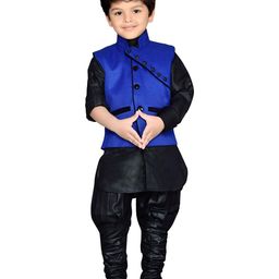 Aj DEZInES Boys Blue Kurta with Pyjamas-picture-16