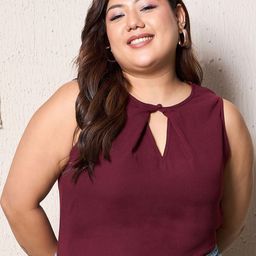 Berrylush Curve Women Solid Keyhole Neck Top-image-91