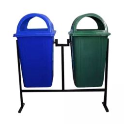 MOFNA 80 L Blue and Green HDPE Dome Lid Dustbin-15