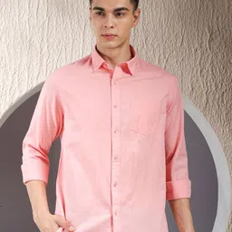 Canary London Men Smart Fit Solid Spread Collar Cotton Casual Shirt-picture-32