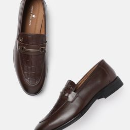 Louis Philippe Men Leather Formal Horsebit Loafers-picture-1