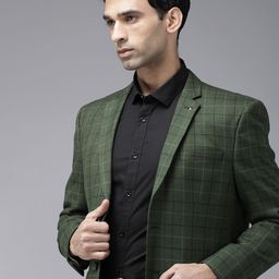 Van Heusen Checked Single-Breasted Slim-Fit Formal Blazer-image-36