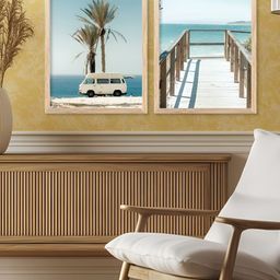 Kotart Brown & Blue 2 Pieces Printed Wooden Wall Arts-picture-5