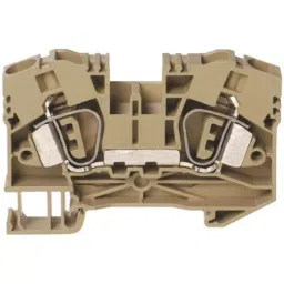 RS PRO DIN Rail Terminal Block Grey 10 mm² Double-Level Spring Clamp Termination, 7637527-17
