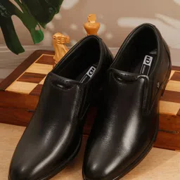 ID Men Leather Pointed Toe Formal Slip-On Loafers-image-33