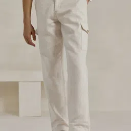 Andamen Men Ultra Easy Wash Cargos Trousers-image-6