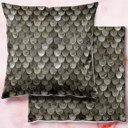 ArtzFolio Multicoloured Set of 2 Velvet Square Cushion Covers-19