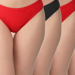 EMBATA Pack of 4 Women Mid-Rise Cotton Bikini Briefs-picture-15