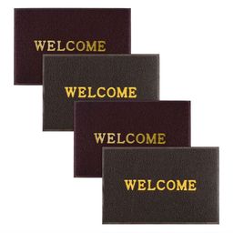 Aura 4-Pcs Maroon & Brown Printed Anti Skid Doormat-12